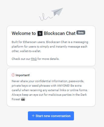 Messagerie Etherscan : Blockscan Chat