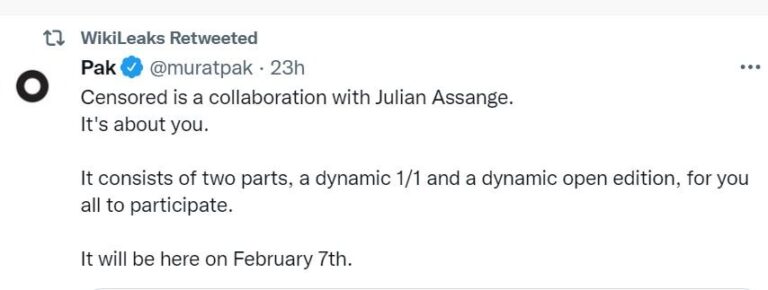 La collection NFT de Julian Assange sera conçue par le meilleur artiste NFT, Pak.