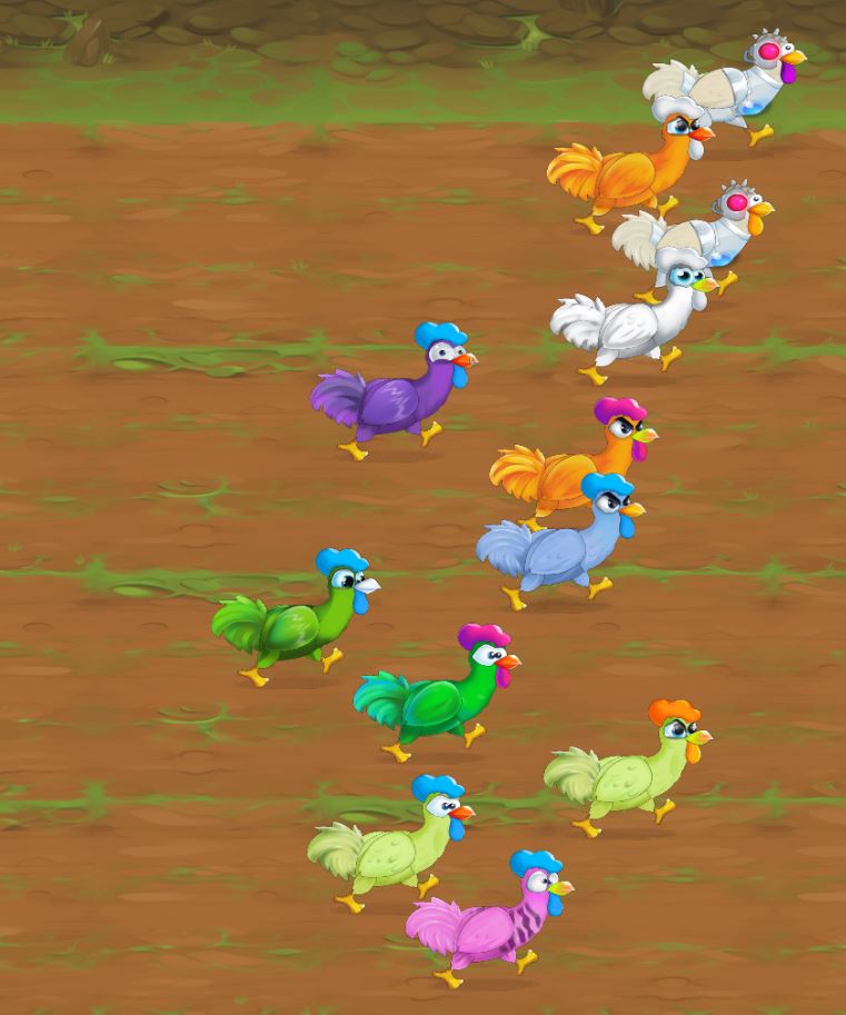 Capture d'écran de la course Chicken Derby