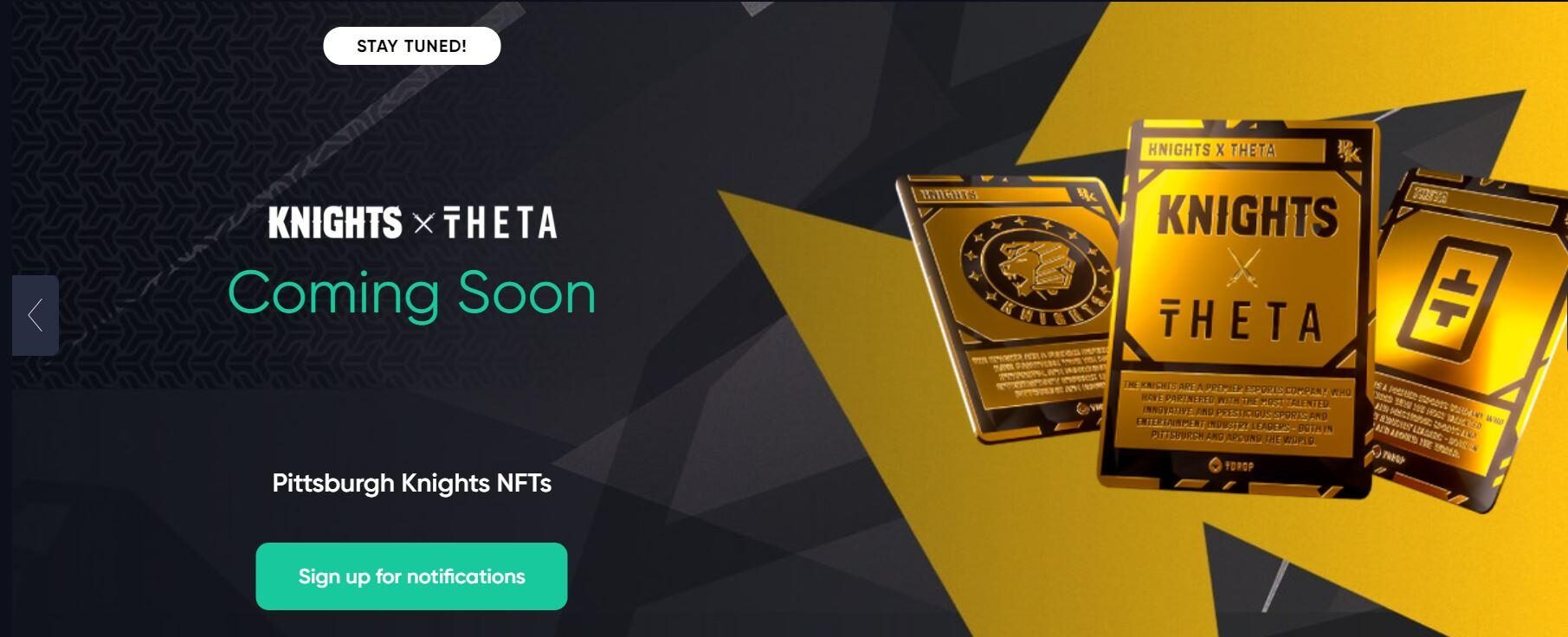 affiche de l'équipe d'esports Pittsburgh Knights NFT drop sur theta blockchain