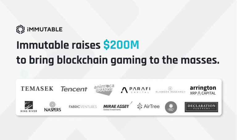Immutable lève 200 millions de dollars pour apporter le jeu Blockchain aux masses