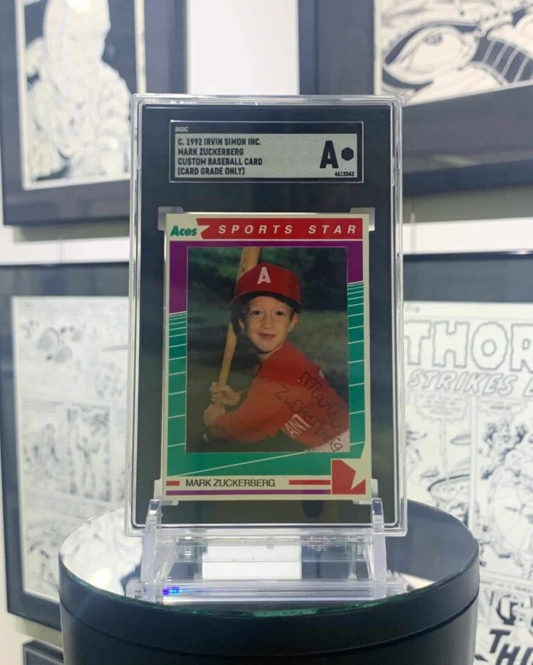 La carte de baseball de la petite ligue de Mark Zuckerberg est maintenant en vente sous le nom de NFT