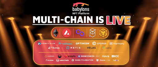 affiche numérique du système multi-chaînes de la plateforme Babylons NFT