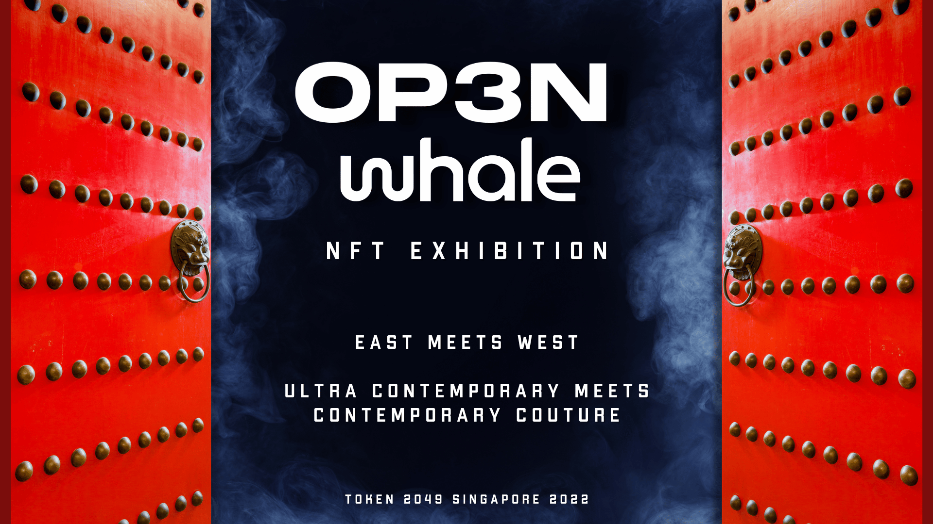 Image de l'affiche de l'exposition OP3N WHALE NFT à Singapour