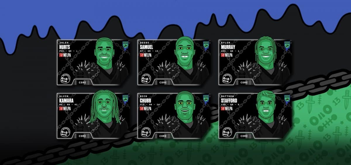 Deadfellaz x DraftKings football player NFT cards