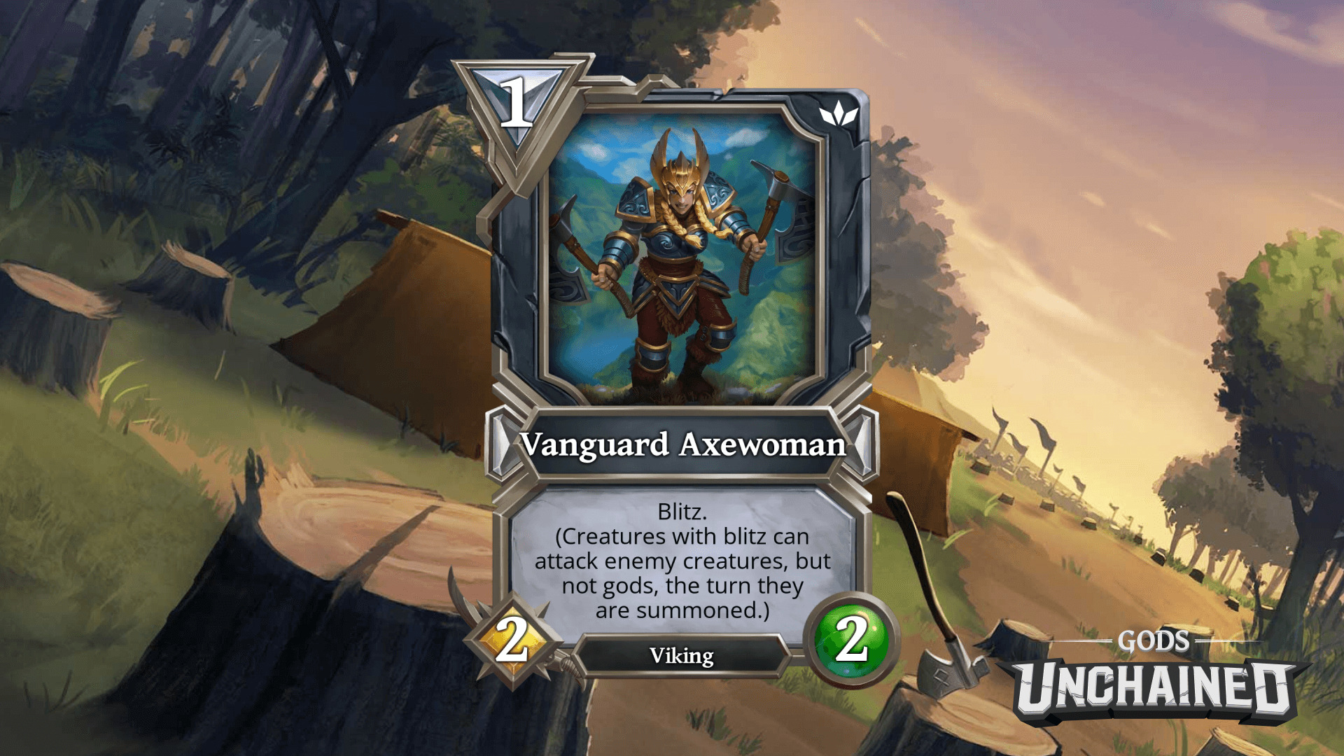 Gods Unchained Vanguard Axewoman banner