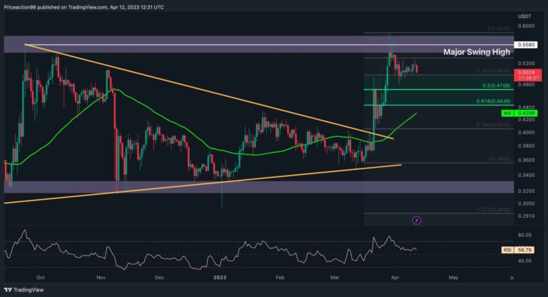 Tous les yeux sur 0,48 $ pour XRP alors que les taureaux perdent de leur élan (analyse des prix d’ondulation)