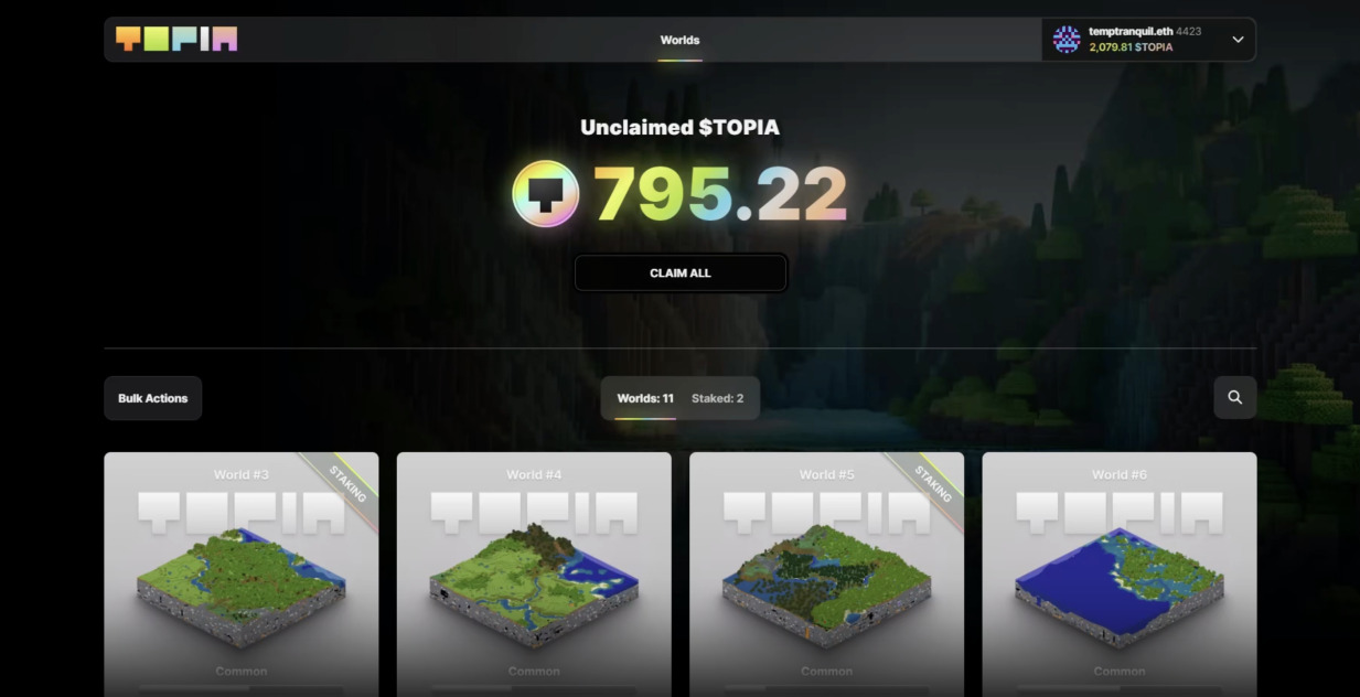 Topia staking banner