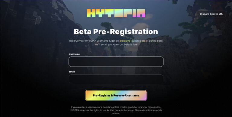 Pré-inscrivez-vous à Hytopia Beta et obtenez un Lootbox