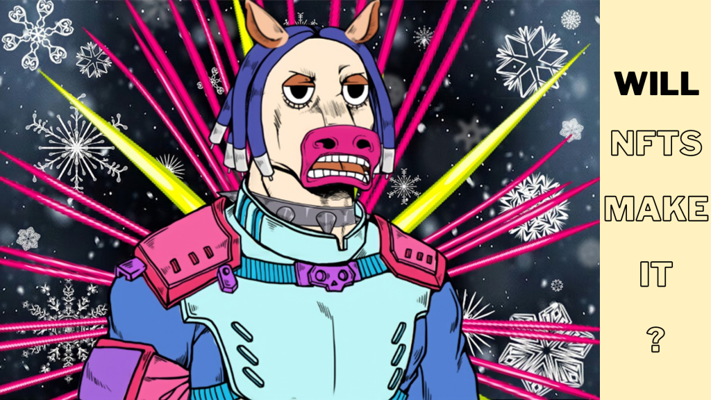 picture of an animated bull as a PFP, implying the NFT market 'bull run' that is yet to come