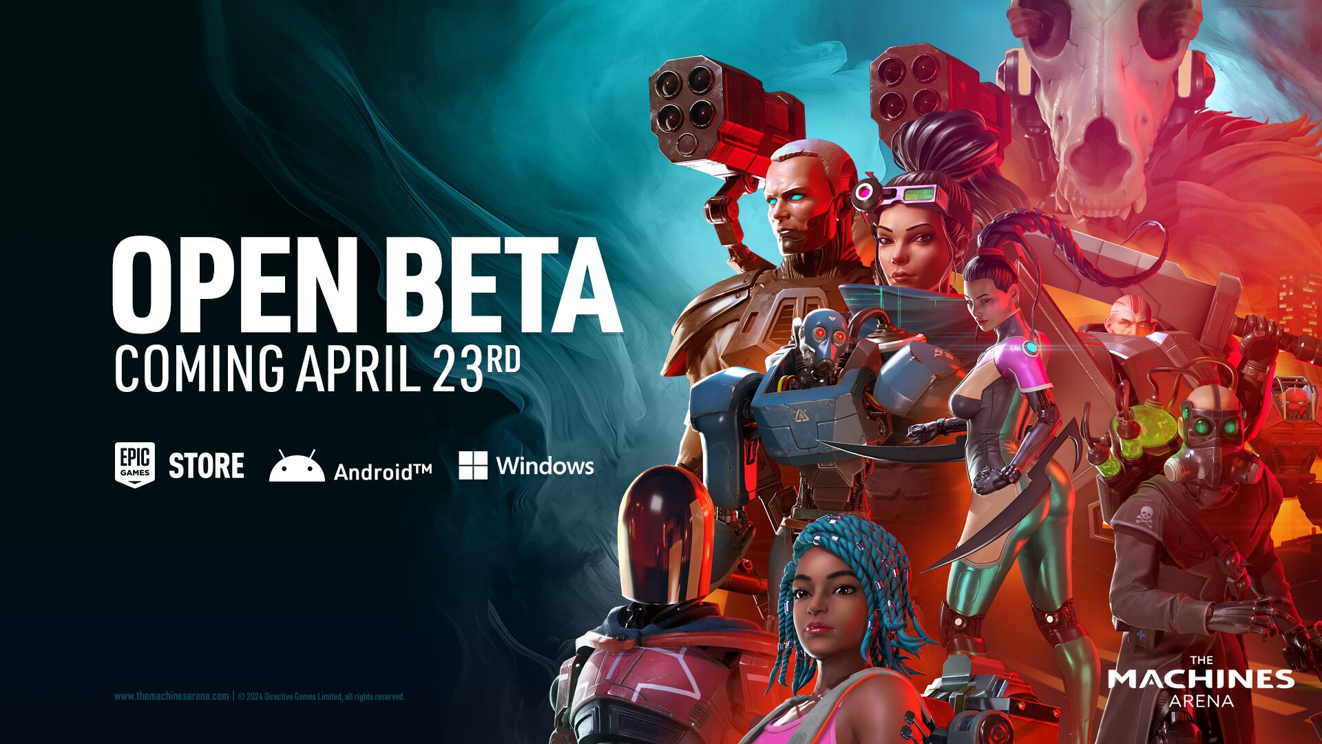 The Machines Arena open beta banner