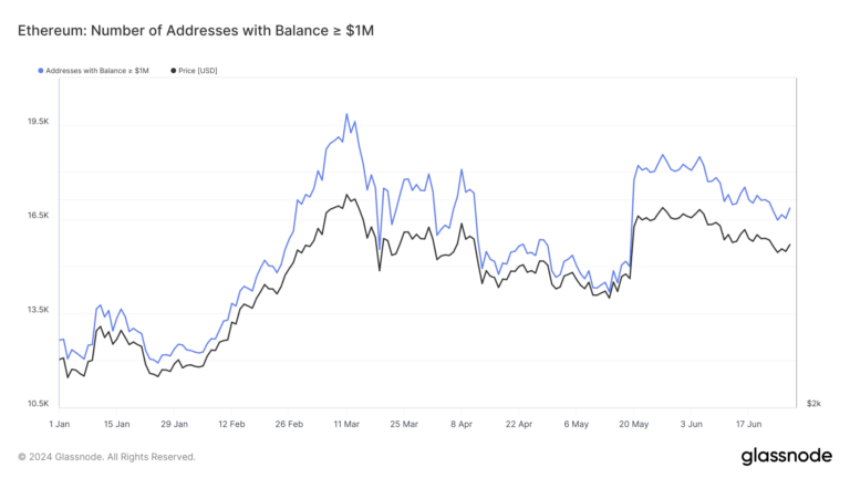 La tendance volatile des adresses de millionnaires Ethereum met en évidence la dynamique du marché en 2024